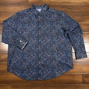 Robert Graham Men's Size 3XLT Paisley Patterned Flip Cuff Button Up‎ Shirt